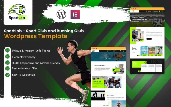 SportLab Sport Club and Running Club WordPress Template WordPress Theme 1.0.0 GPL Theme