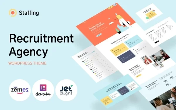 Staffing Recruitment Agency Website Template WordPress Theme 1.0.1 GPL Theme