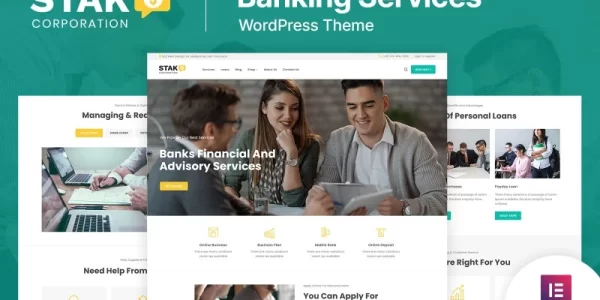 Stak Banking, Loan Business and Finance WordPress Theme 1.0.0 GPL Theme