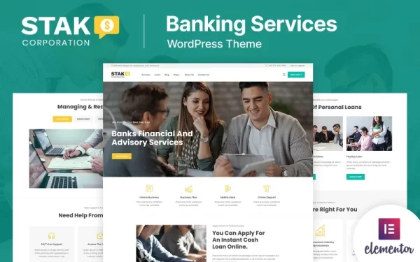 Stak Banking, Loan Business and Finance WordPress Theme 1.0.0 GPL Theme