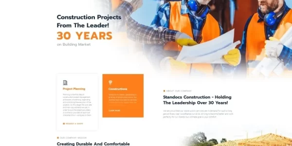 Standocs Construction Company WordPress Elementor Theme WordPress Theme 1.0.0 GPL Theme