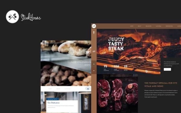 Steakhouse Restaurant and Bakery WordPress Theme 1.1.0 GPL Theme
