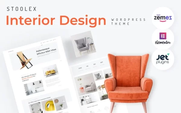 Stoolex Interior Design Multipurpose Minimal WordPress Elementor Theme WordPress Theme 1.0.1 GPL Theme
