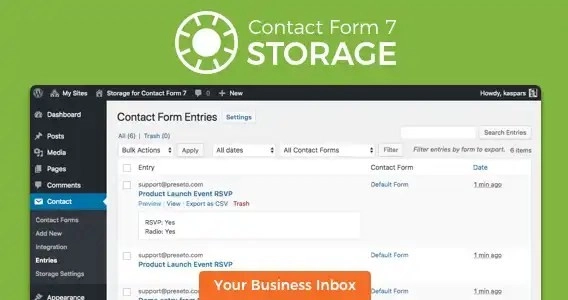 Storage for Contact Form CF7 2.0.3 GPL Plugins