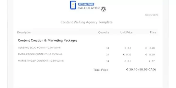 Stylish Cost Calculator Premium 5.7.9 GPL Plugins