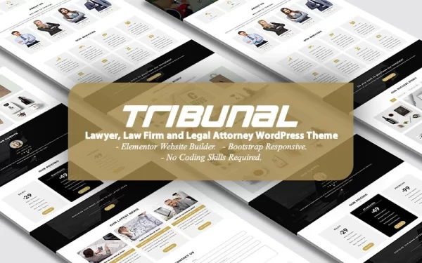 TRIBUNAL Lawyer, Law Firm and Legal Attorney Landing Page WordPress Theme 1.0 GPL Theme
