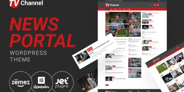 TVChannel News Portal Modern WordPress Elementor Theme WordPress Theme 1.0.1 GPL Theme