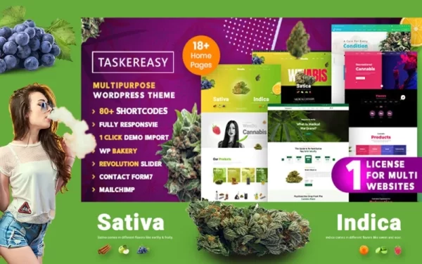 Taskereasy Cannabis Multipurpose WordPress Theme 1.0.0 GPL Theme