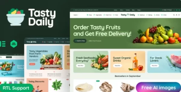 Tasty Daily Grocery Store Food WooCommerce Theme 1.1 GPL Theme