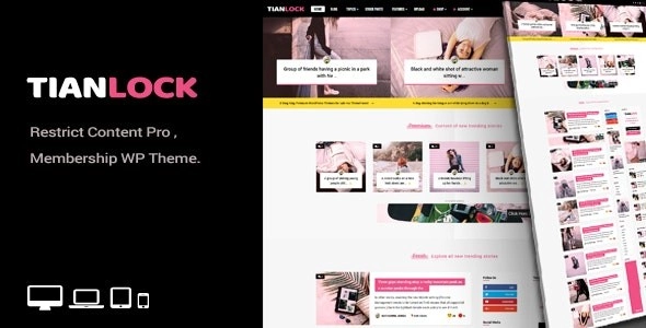 TianLock WP Restrict Content Pro / Membership WordPress Theme 2.9 GPL Theme