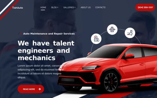 TishAuto Car Maintenance WordPress Theme 1.0.0 GPL Theme