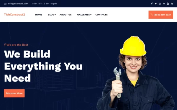 TishConstruct2 Construction and Architecture WordPress Theme 1.0.0 GPL Theme