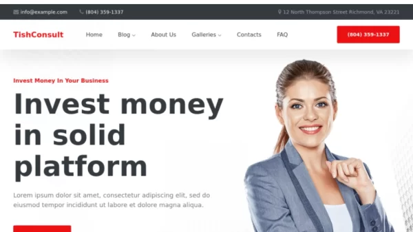 TishConsult Business and Consulting WordPress Theme 1.0.0 GPL Theme