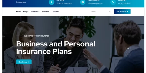 TishInsurance Insurance Company WordPress Theme 1.0.0 GPL Theme