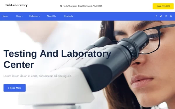 TishLaboratory Laboratory and Science Research WordPress Theme 1.0.0 GPL Theme