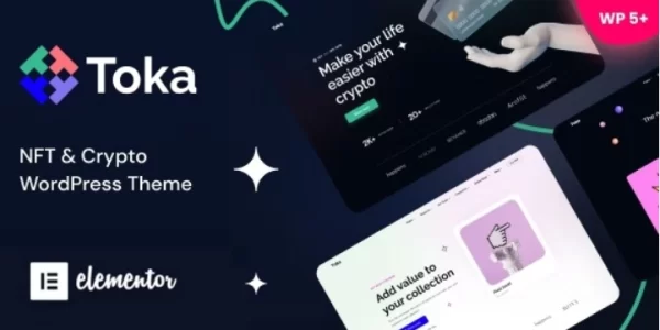 Toka NFT Crypto WordPress Theme 1.30 GPL Theme