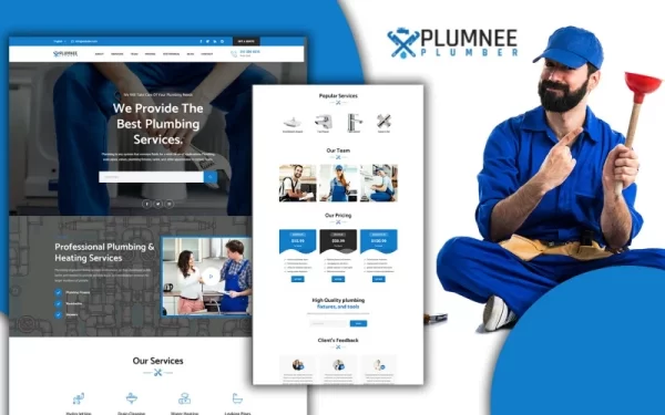 Tomaar-Plumnee Plumbing Services Landing Page WordPress Theme 1.0.0 GPL Theme