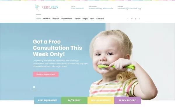 Tooth Fairy Pediatric Dentistry WordPress Theme 1.0.0 GPL Theme