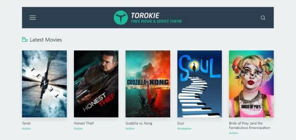 Torokie Movies and TV Shows Theme 1.0.1 GPL Theme