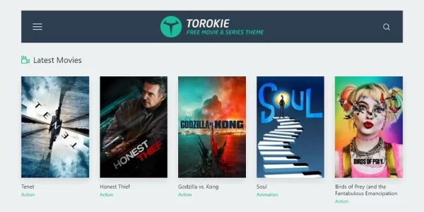 Torokie Movies and TV Shows Theme 1.0.1 GPL Theme
