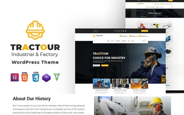 Tractour Industrial / Manufacturing WordPress Theme 1.0.1 GPL Theme