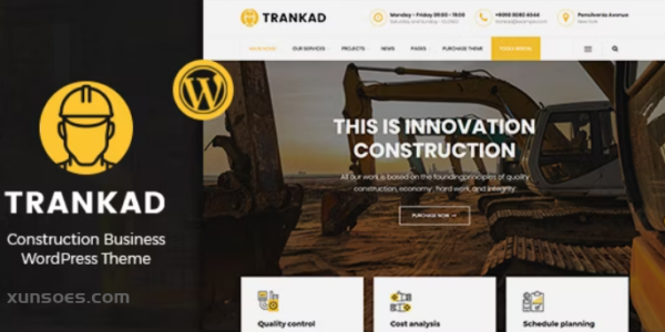Trankad Construction WordPress Theme 1.2 GPL Theme