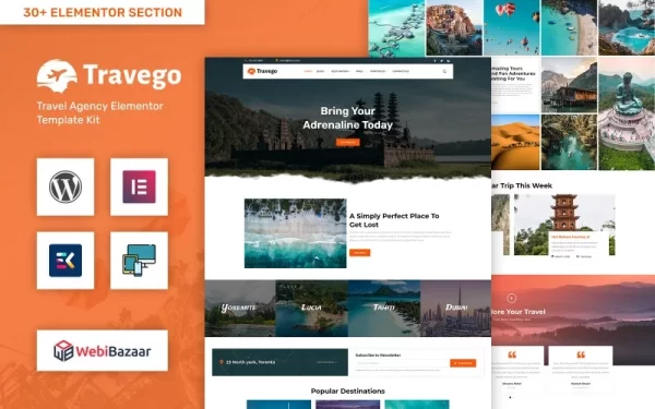 Travego Tour Travel Agency Template WordPress Theme 1.0 GPL Theme