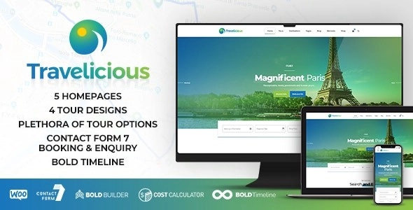 Travelicious Tour Operator Theme 1.5.5 GPL Theme