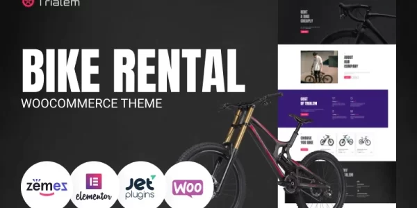Trialem Bike Rental Multipurpose Modern WordPress Elementor Theme WordPress Theme 1.0.1 GPL Theme