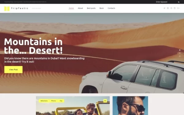 TripTastic Travel Blog WordPress Theme 1.0.0 GPL Theme