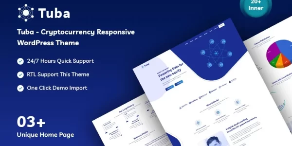 Tuba Cryptocurrency Responsive WordPress Theme 1.0.0 GPL Theme