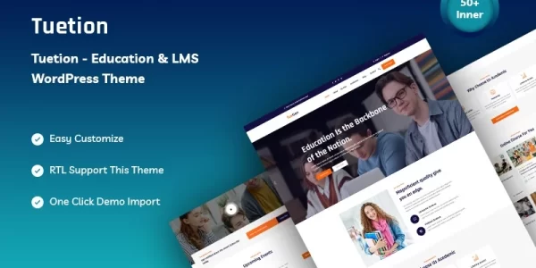 Tuetion Education and LMS WordPress Theme 1.0.0 GPL Theme