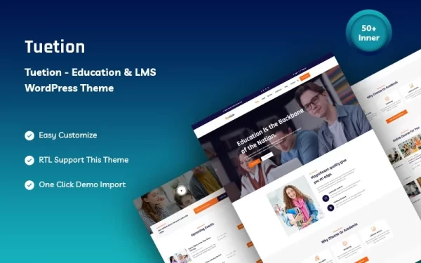 Tuetion Education and LMS WordPress Theme 1.0.0 GPL Theme