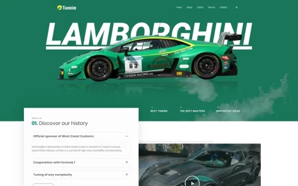 Tunnim Car Tuning WordPress Elementor Theme WordPress Theme 1.0.0 GPL Theme