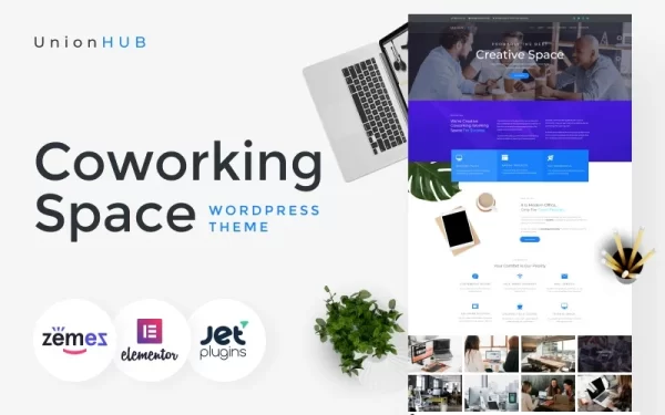 UnionHUB Coworking Space WordPress Elementor Theme WordPress Theme 1.0.1 GPL Theme