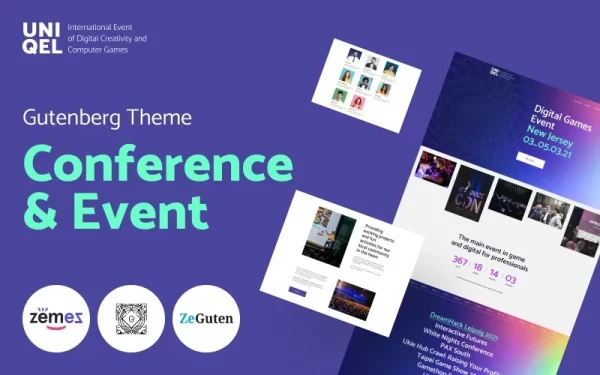 Uniqel Conference and Event WordPress Theme 1.0 GPL Theme