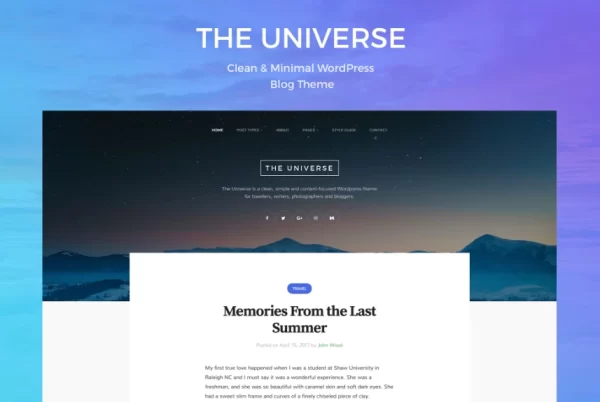 Universe Clean Minimal WordPress Blog Theme 1.2.2 GPL Theme
