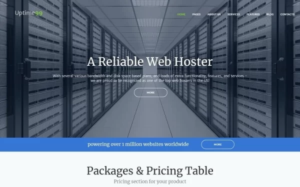 Uptime99 Web Hosting WordPress Theme 1.0.0 GPL Theme