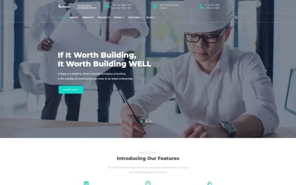 Urbasy Construction Company WordPress Theme 1.0.0 GPL Theme