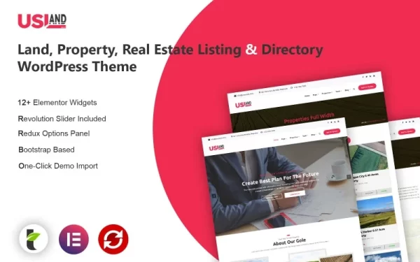 Usland Land, Property, Real Estate Listing Directory WordPress Theme 1.0.3 GPL Theme