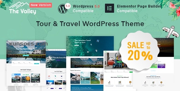 Valley Tour Travel Agency WordPress Theme 2.7.11 GPL Theme
