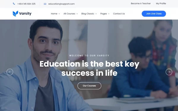 Varsity Educational and Online Course WordPress Theme 1.1 GPL Theme