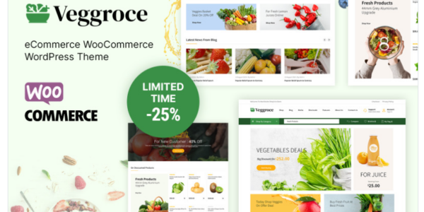 Veggroce – Vegetable and Grocery WooCommerce Theme 1.0 GPL Theme