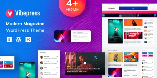 VibePress Modern Magazine WordPress Theme 1.0 GPL Theme