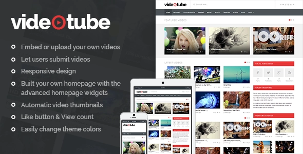VideoTube Responsive Video WordPress Theme 3.4.6 GPL Theme
