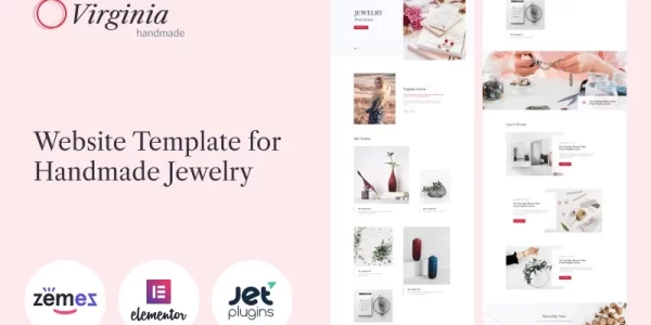 Virginia Website Template for Handmade Jewelry with Elementor Builder WordPress Theme 1.1.0 GPL Theme