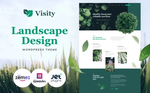 Visity Landscape Design with WordPress Elementor Theme WordPress Theme 1.0.0 GPL Theme