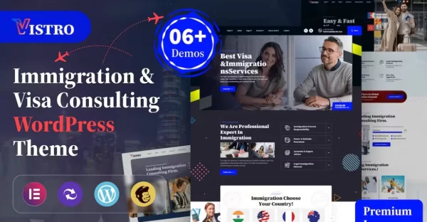 Vistro – Immigration Visa Consulting WordPress Theme 1.0.1 GPL Theme