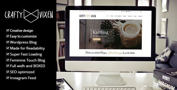 Vixen Responsive DIY Craft WordPress Blog 1.4 GPL Theme