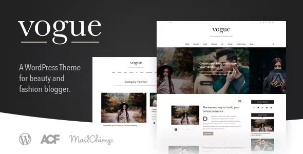 Vogue Fashionable Elegant WordPress Theme 2.2.0 GPL Theme